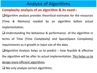 Introduction to Algorithms Complexity Analysis | PPT