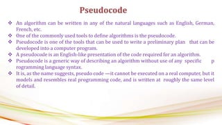 Introduction to algorithms | PPTX | Programming Languages | Computing