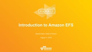 Edward Naim, Head of Product
August 11, 2016
Introduction to Amazon EFS
 