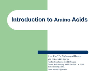 Introduction to aminoacids (Biochemistry)