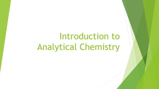 Introduction to
Analytical Chemistry
 