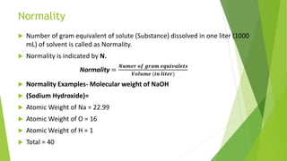 Normality Examples INTRODUCTION TO ANALYTICAL CHEMISTRY.pptx
