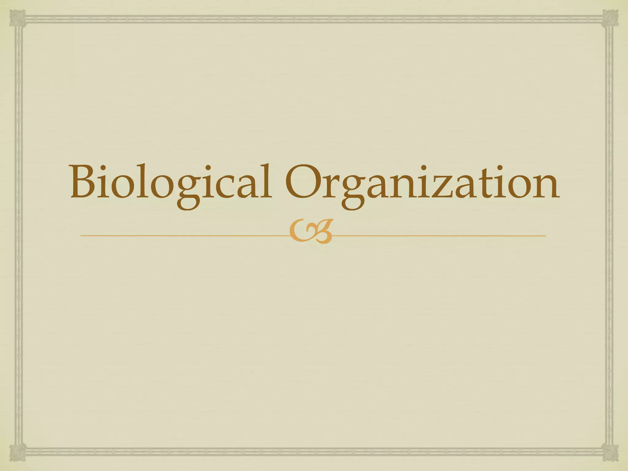 !
Biological Organization
 