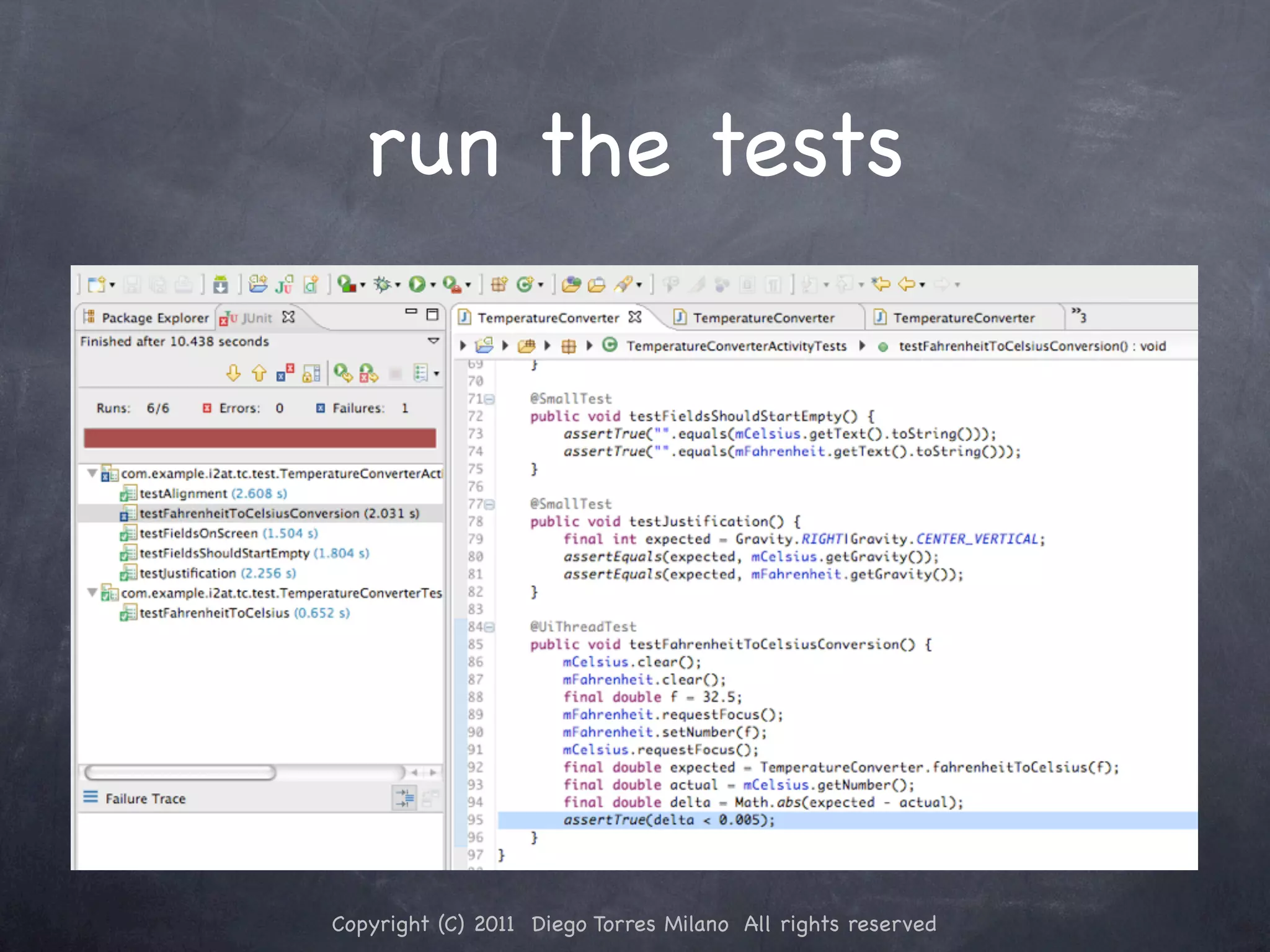run the tests Copyright (C) 2011 Diego Torres Milano All rights reserved 