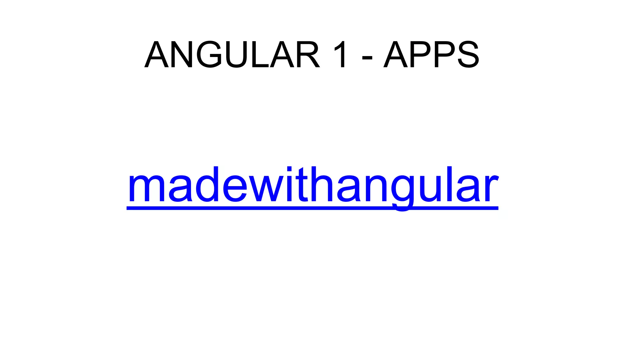 ANGULAR 1 - APPS
madewithangular