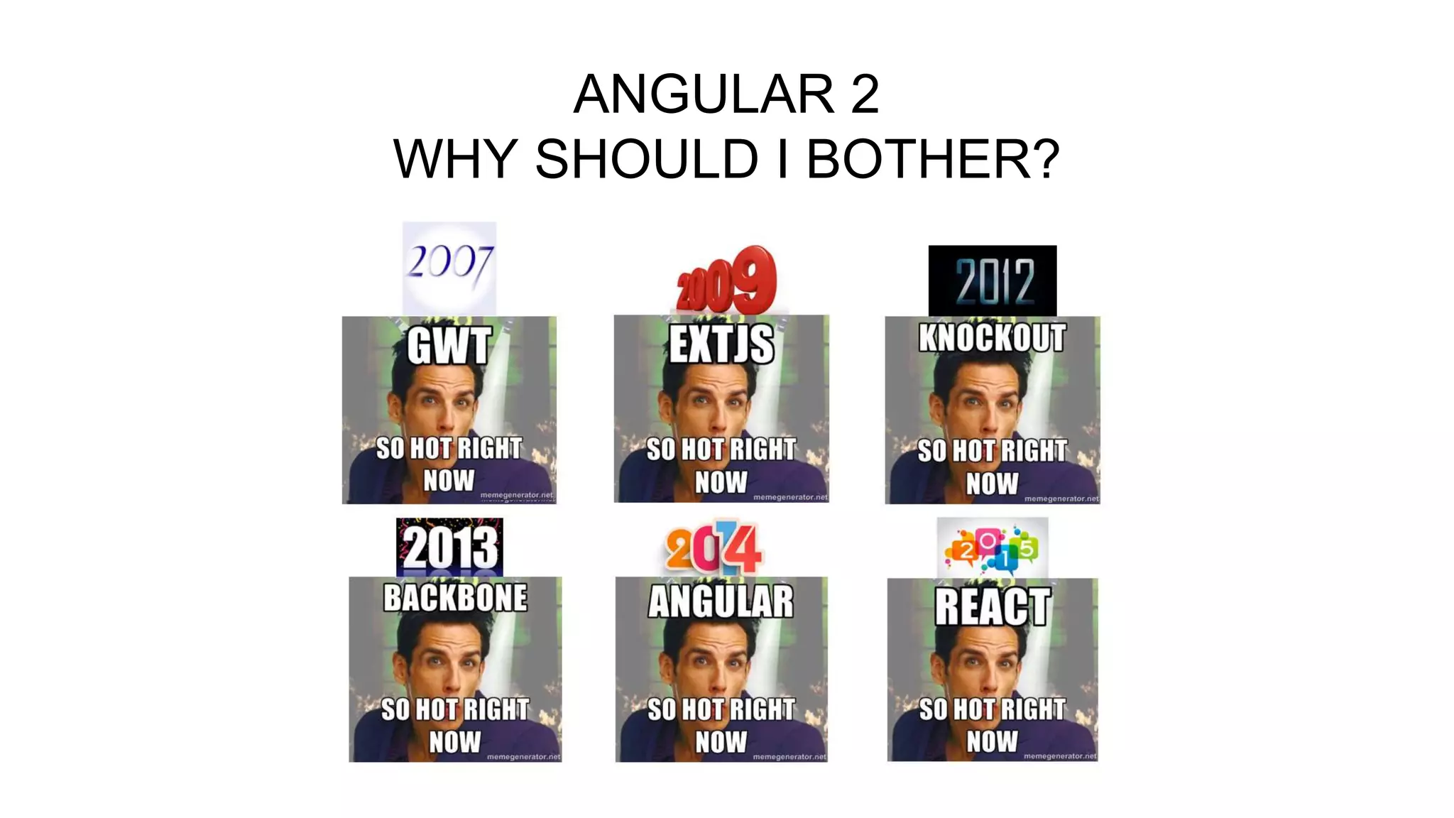 ANGULAR 2
WHY SHOULD I BOTHER?