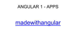 ANGULAR 1 - APPS
madewithangular
 
