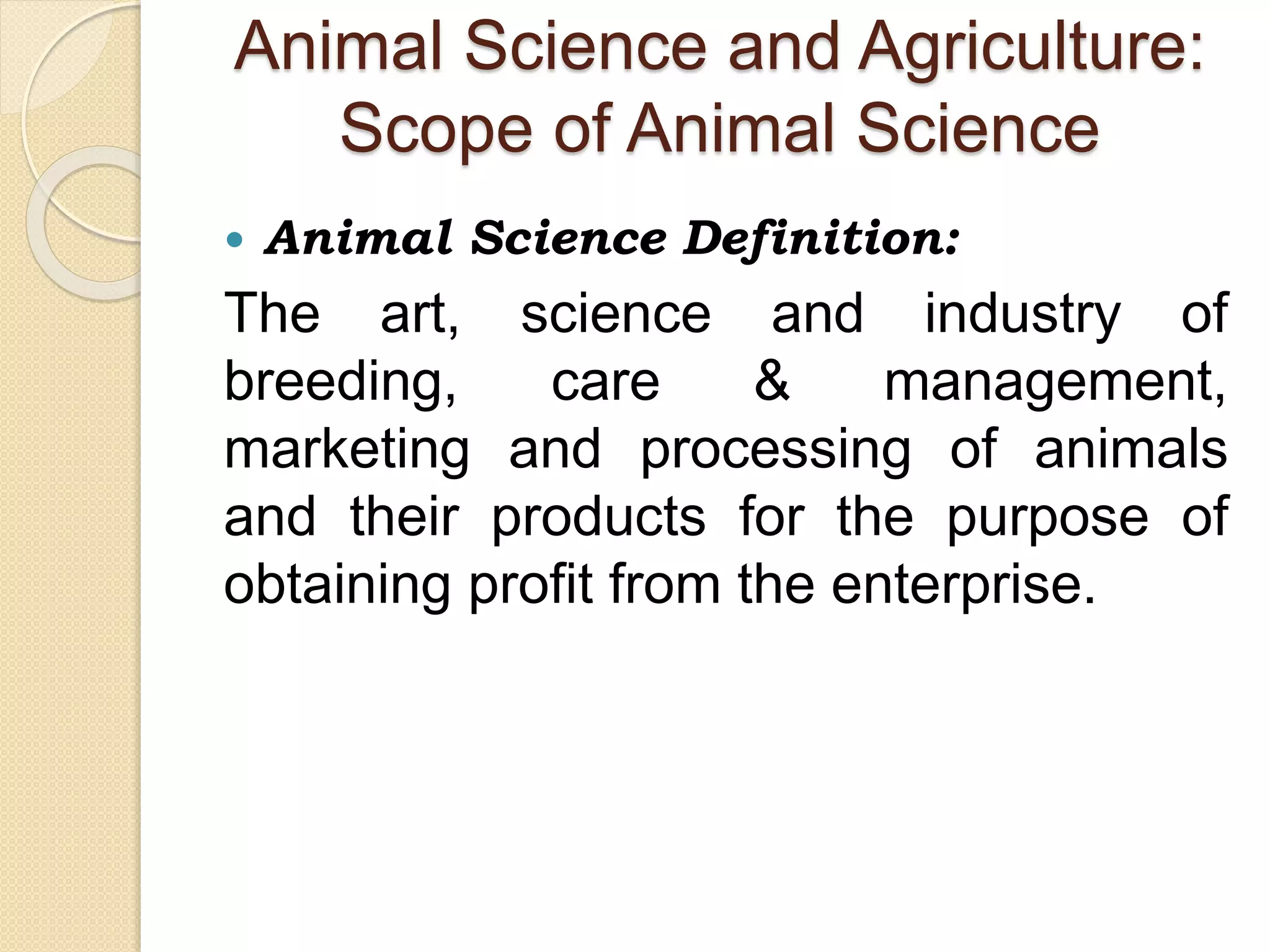 INTRODUCTION TO ANIMAL SCIENCE AS11_CAS 1A.pptx | Agriculture | Industries