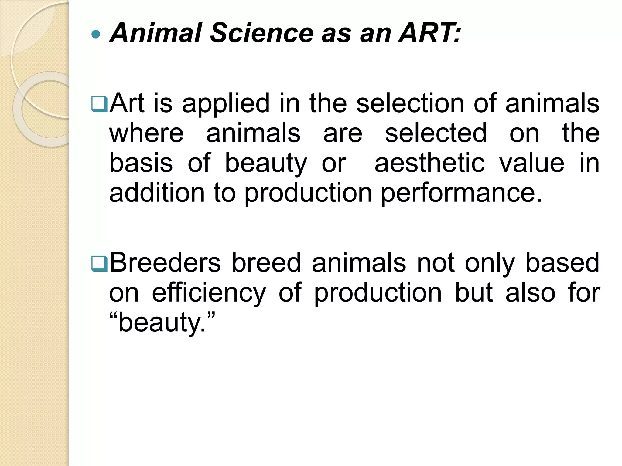 INTRODUCTION TO ANIMAL SCIENCE AS11_CAS 1A.pptx | Agriculture | Industries