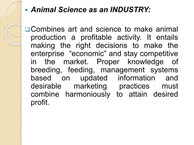 INTRODUCTION TO ANIMAL SCIENCE AS11_CAS 1A.pptx | Agriculture | Industries