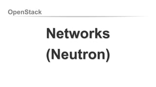 OpenStack 
Networks 
(Neutron) 
 