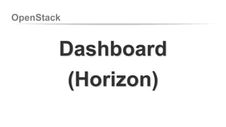 OpenStack 
Dashboard 
(Horizon) 
 
