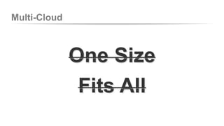 Multi-Cloud 
One Size 
Fits All 
 