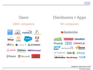 7 © 2015 IBM Corporation
DataBricks / Spark Summit 2015
 