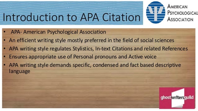 american psychological association style of writing