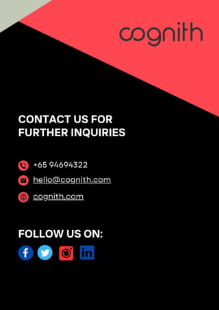 CONTACT US FOR
FURTHER INQUIRIES
+65 94694322
hello@cognith.com
cognith.com
FOLLOW US ON:
 