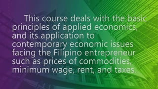 Introduction to applied economics