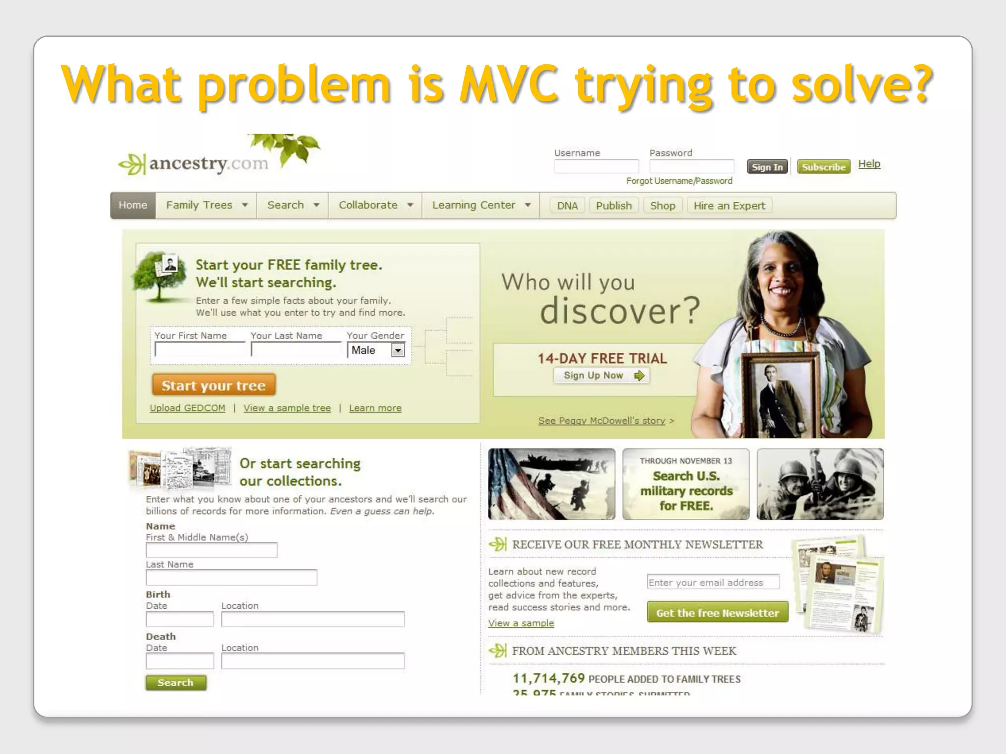 What problem is MVC trying to solve?