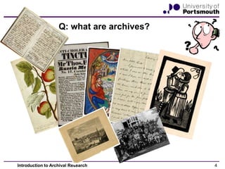 Introduction to archival research 2015 | PPTX