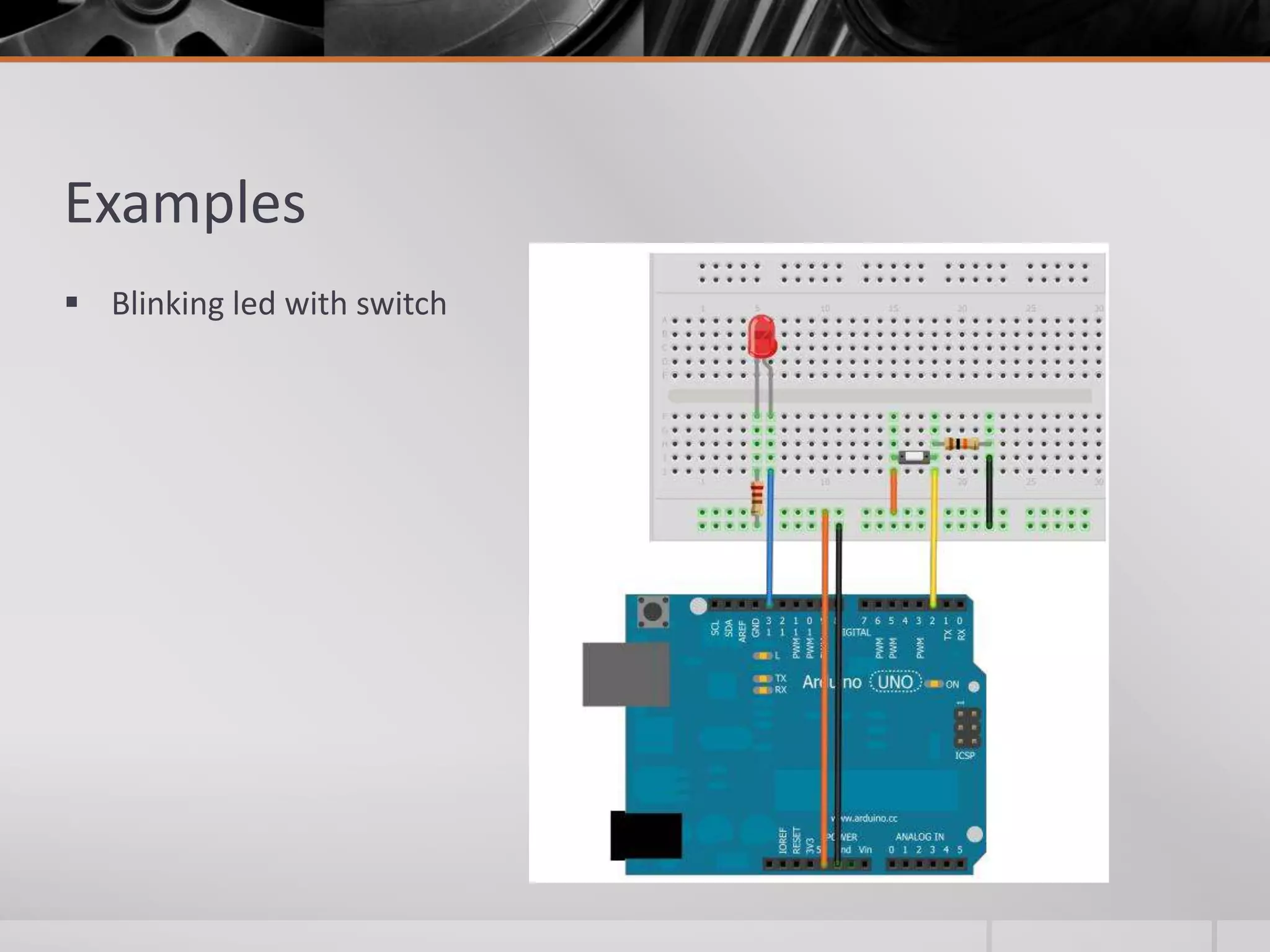 Examples  Blinking led with switch 