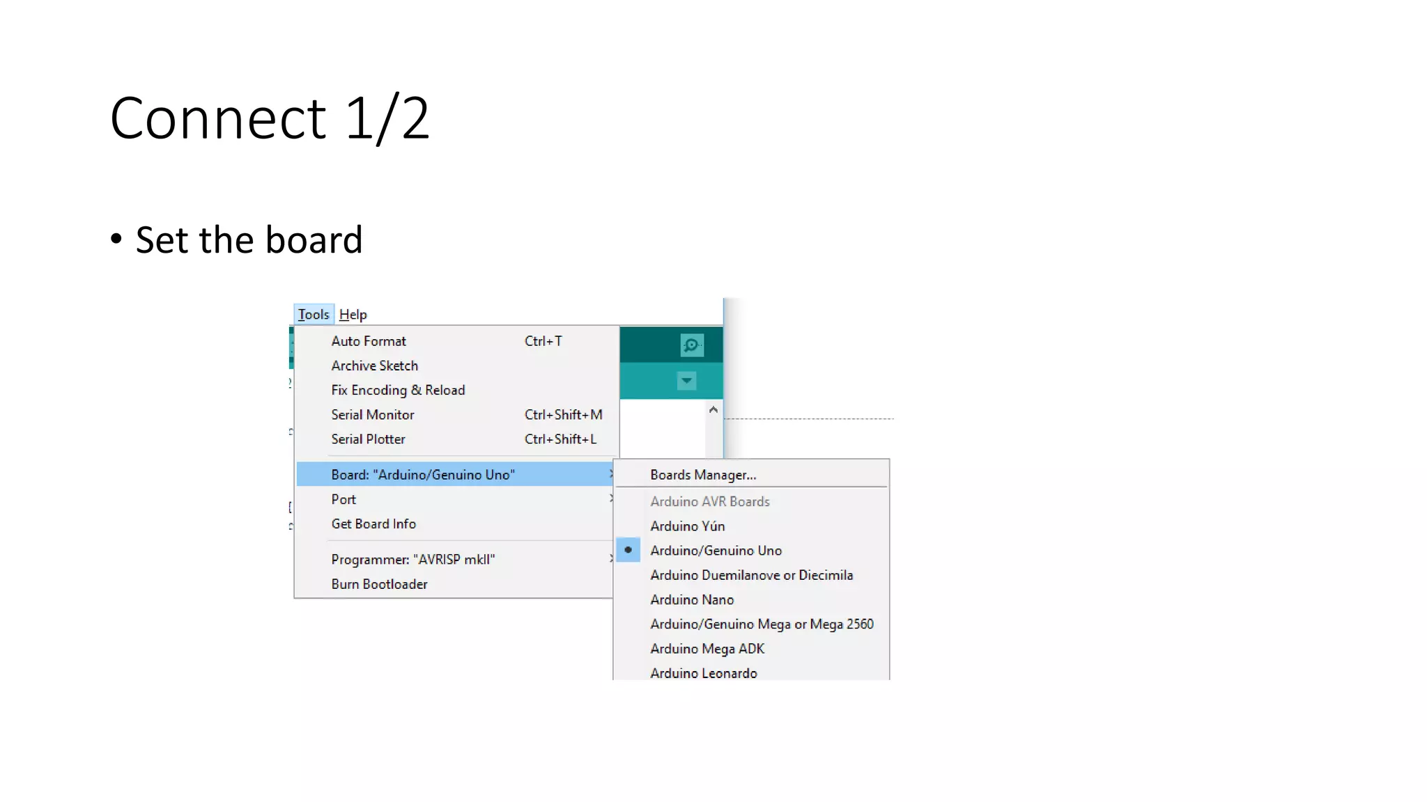 Connect 1/2 • Set the board 