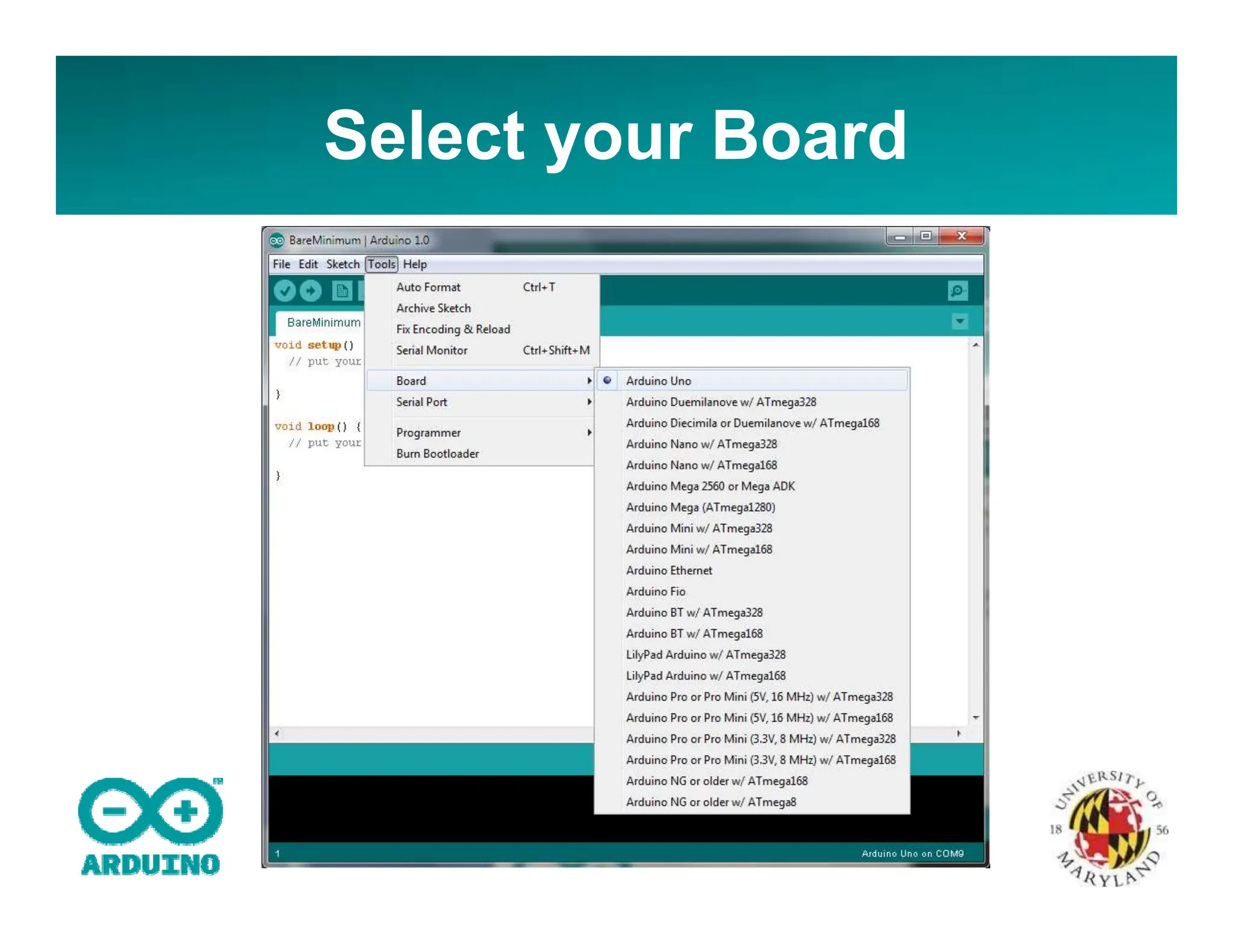 Select your Board
 