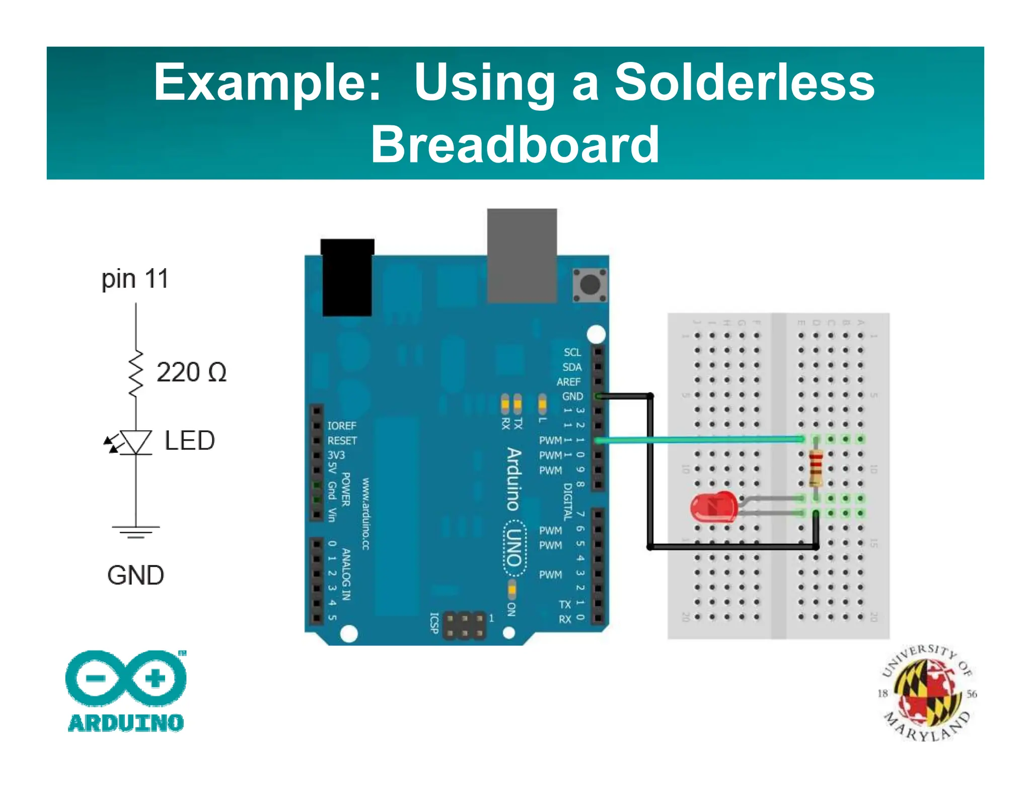 Example: Using a Solderless
Breadboard
 