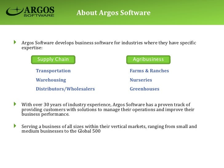 Introduction to Argos Software