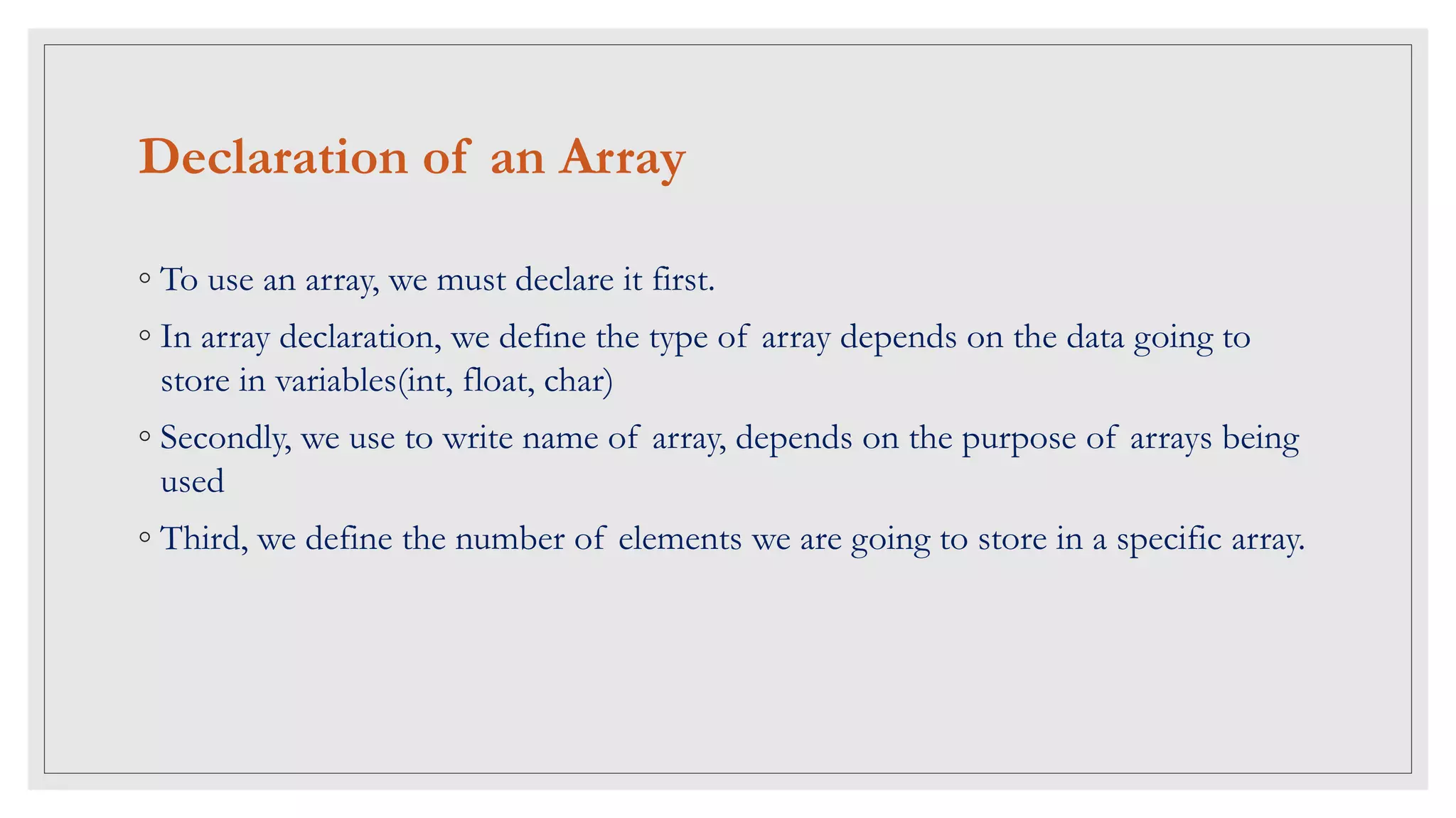 Introduction to arrays | PPT