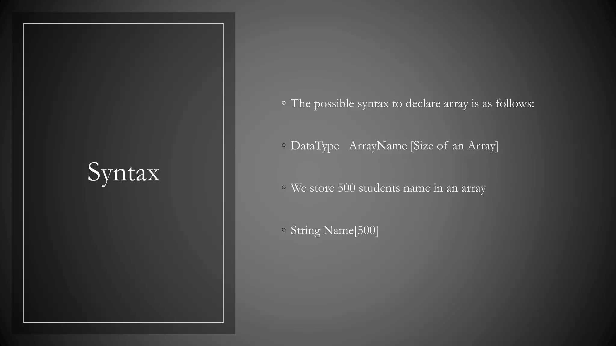Introduction to arrays | PPT