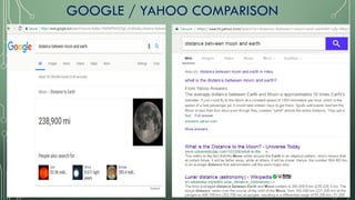 GOOGLE / YAHOO COMPARISON
 