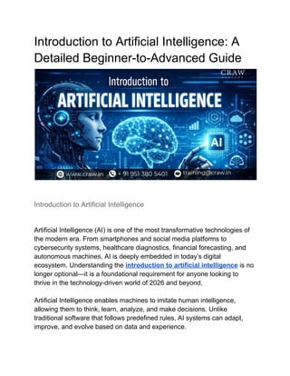 Introduction to Artificial Intelligence_ A Detailed Beginner-to ...