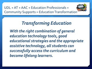 Introduction to assistive technology, AAC and UDL | PPTX