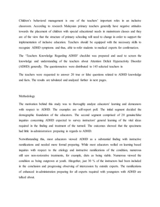 Introduction to attention deficit hyperactivity disorder | DOCX | Brain ...