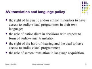 Introduction to audiovidual translation by adriana serban | PPT
