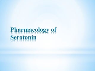 Pharmacology of
Serotonin
 