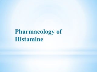 Pharmacology of
Histamine
 