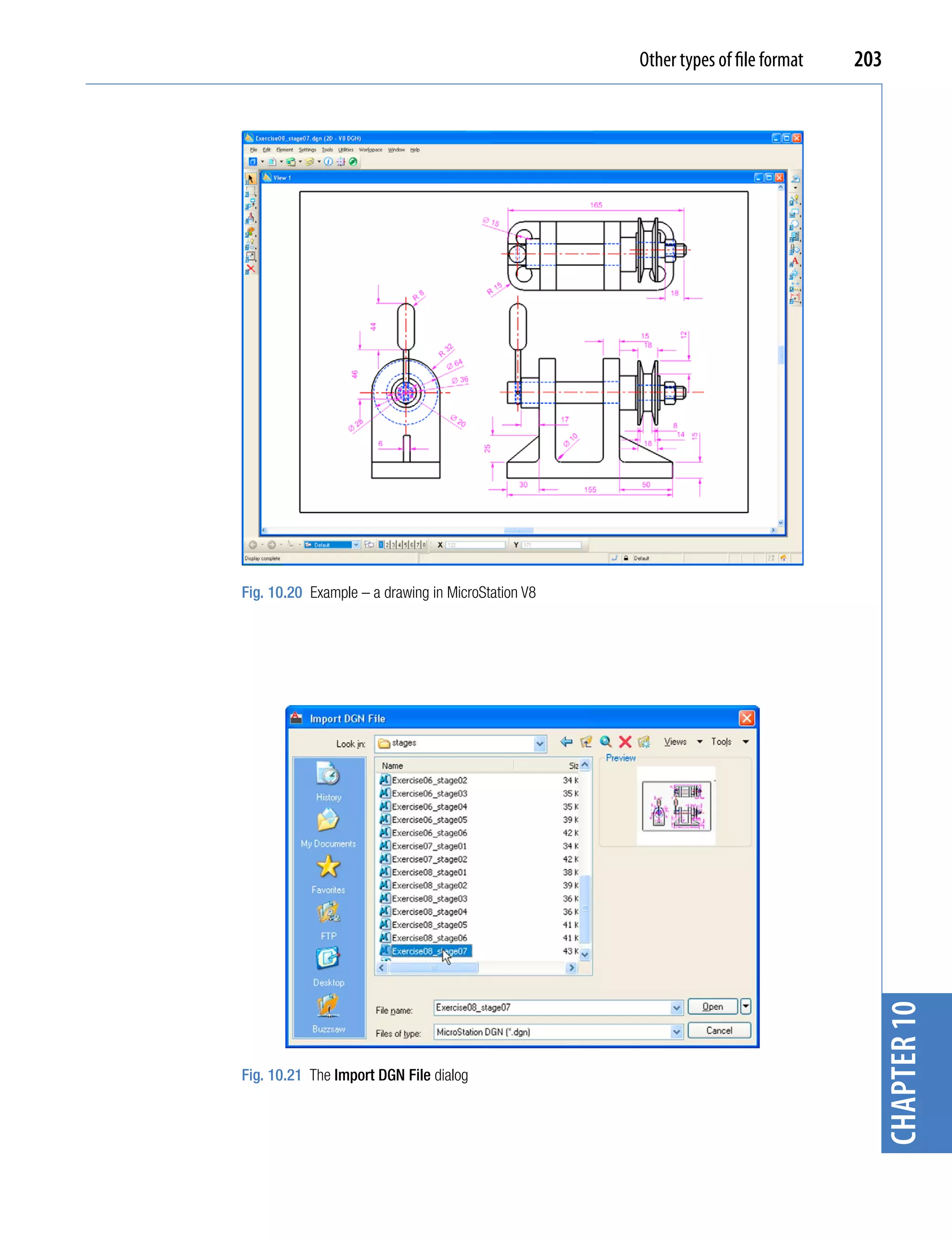Other types of file format   203




Fig. 10.20 Example – a drawing in MicroStation V8




                                                                                   chapter 10



Fig. 10.21 The Import DGN File dialog
 