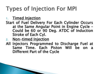 Timed Injections Introduction to automotive technology | PDF