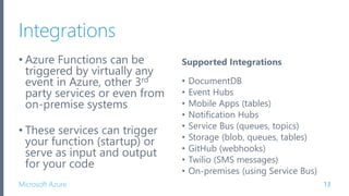 Introduction to Azure Functions | PPTX