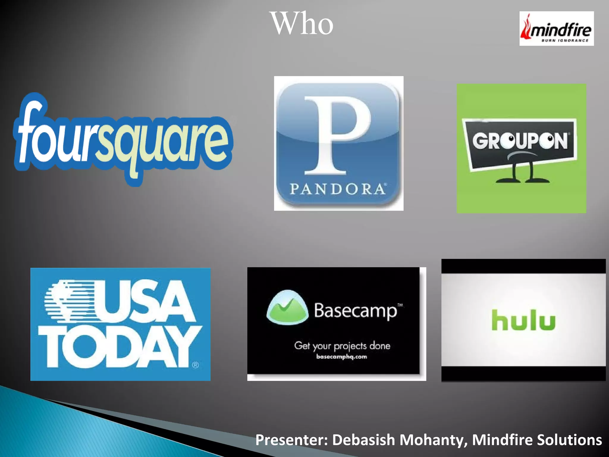 Presenter: Debasish Mohanty, Mindfire Solutions Who 