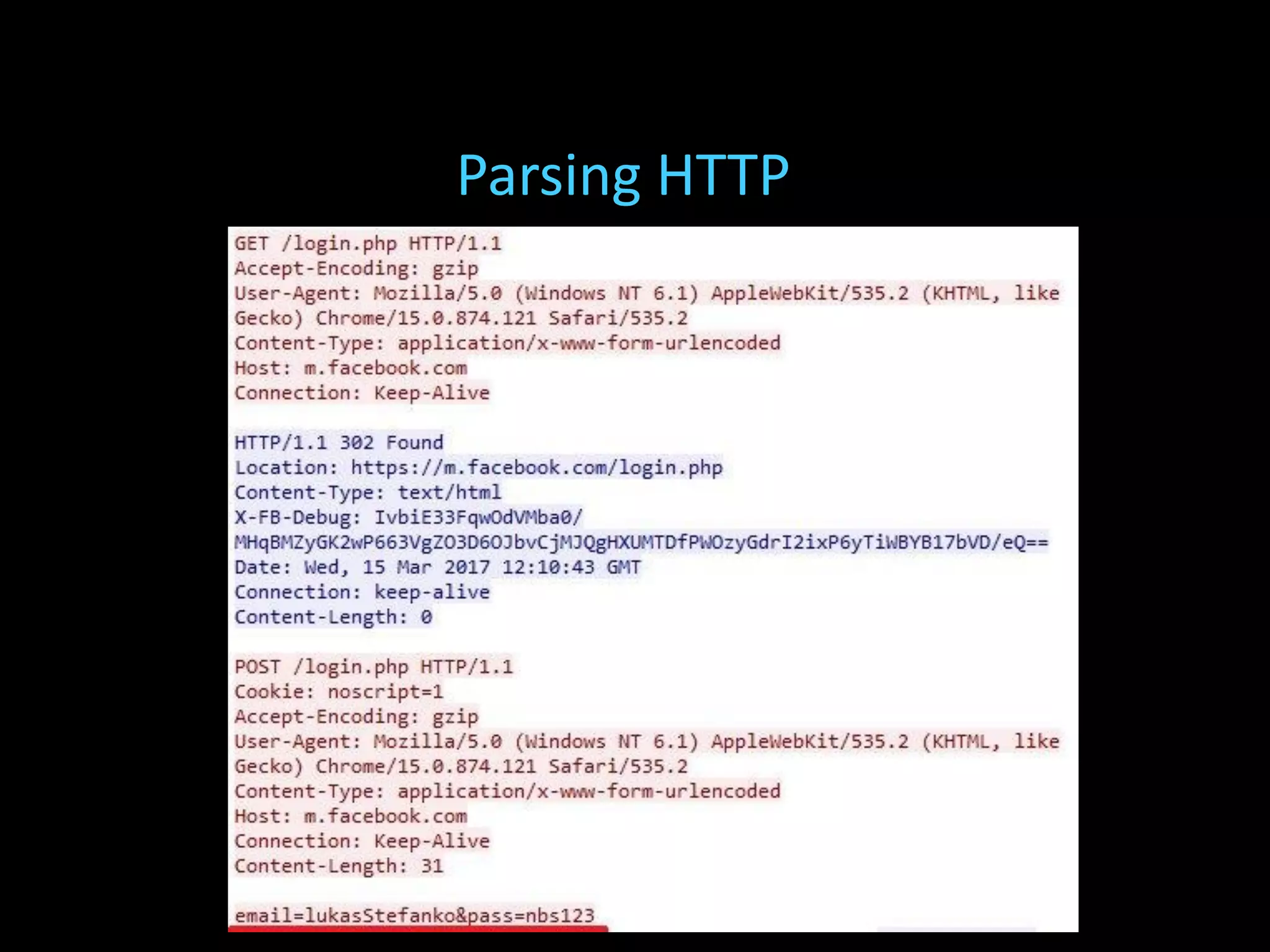 Parsing HTTP
 
