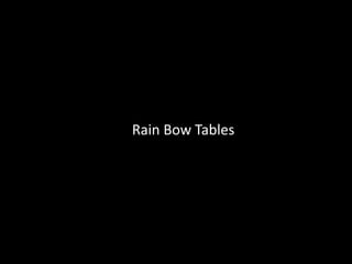 Rain Bow Tables
 