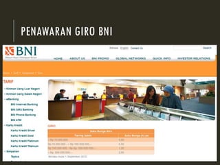 PENAWARAN GIRO BNI
 