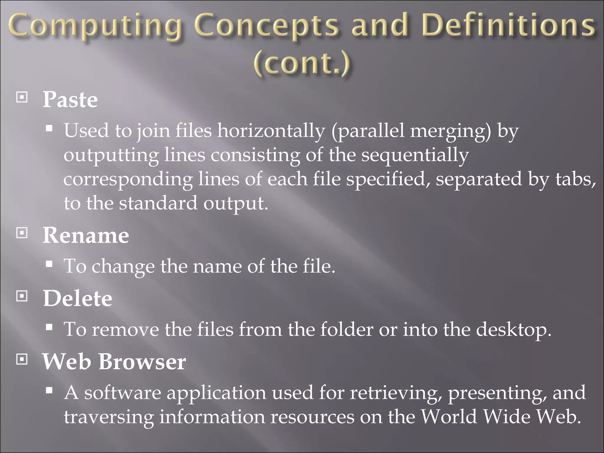 Introduction to Basic Computer Concepts Presentation | PPT