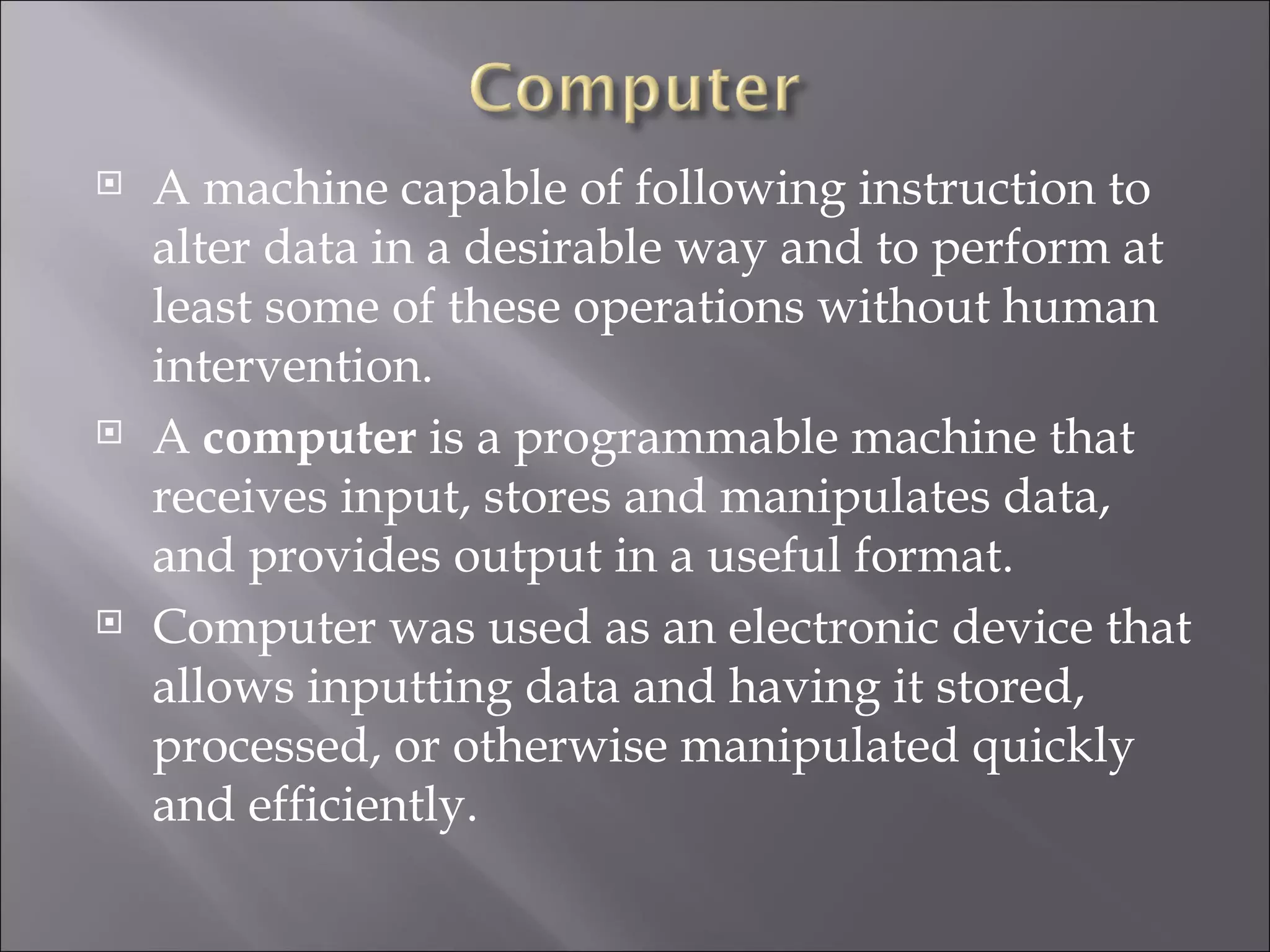 Introduction to Basic Computer Concepts Presentation | PPT