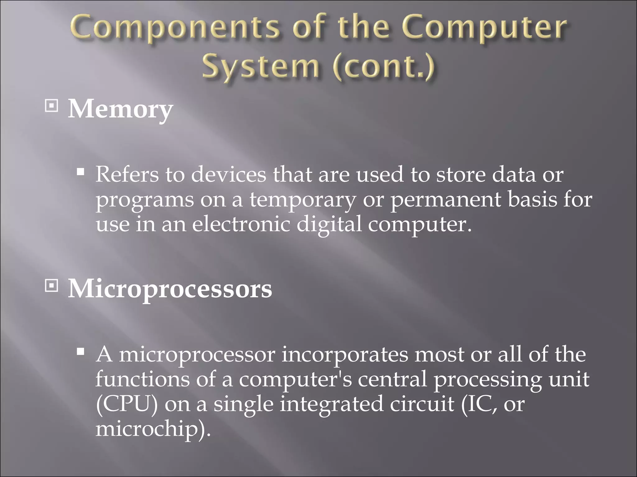 Introduction to Basic Computer Concepts Presentation | PPT