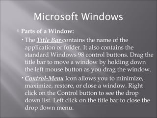 Window In Terms Of Computer Introduction to Basic Computer Concepts Presentation | PPT