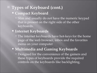 Keyboard Small Introduction Introduction to Basic Computer Concepts Presentation | PPT