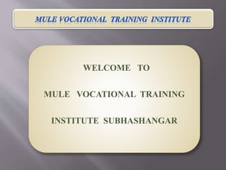 WELCOME TO
MULE VOCATIONAL TRAINING
INSTITUTE SUBHASHANGAR
 